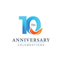 10 Th Anniversary Celebration Vector Template Design Illustration