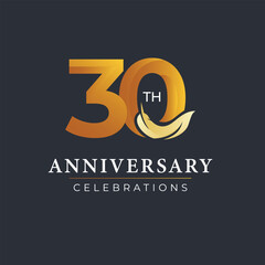 30 Th Anniversary Celebration Vector Template Design Illustration