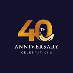 40 Th Anniversary Celebration Vector Template Design Illustration