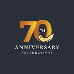 70 Th Anniversary Celebration Vector Template Design Illustration