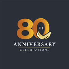 80 Th Anniversary Celebration Vector Template Design Illustration © Tobrono