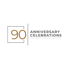 90 Th Anniversary Celebration Vector Template Design Illustration