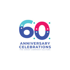 60 Th Anniversary Celebration Vector Template Design Illustration
