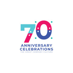 70 Th Anniversary Celebration Vector Template Design Illustration