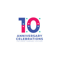 10 Th Anniversary Celebration Vector Template Design Illustration