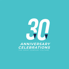 30 Th Anniversary Celebration Vector Template Design Illustration