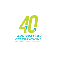40 Th Anniversary Celebration Vector Template Design Illustration