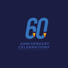 60 Th Anniversary Celebration Vector Template Design Illustration