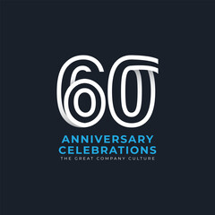 60 Th Anniversary Celebration Vector Template Design Illustration