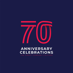 70 Th Anniversary Celebration Vector Template Design Illustration