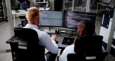 African American Programmer Man Coding