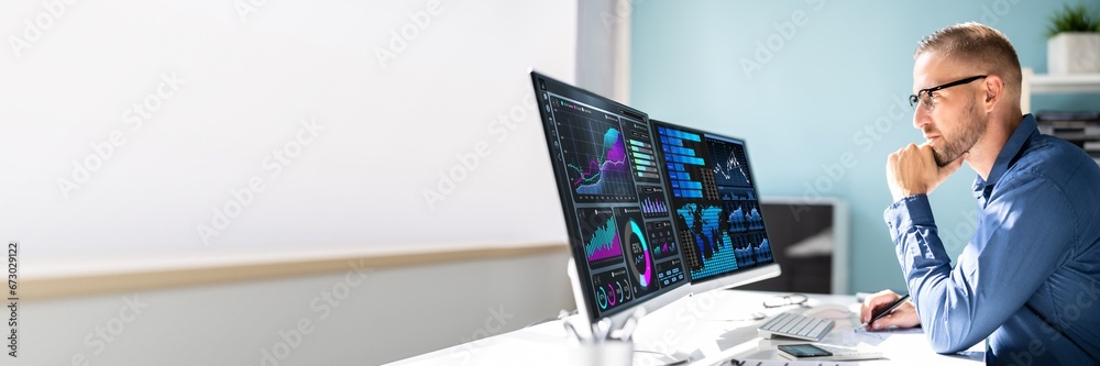 Leinwandbilder kpi business analytics data dashboard