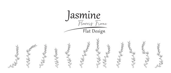 illustration of smooth curved jasmine flowers