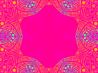 Luxurious colourful gradient mix pattern of modern Chinese oriental Java traditional classic borneo flowers circle flowers art