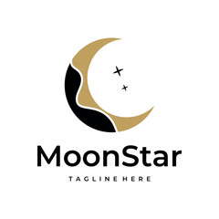 moon and star logo vector simple illustration template icon graphic design
