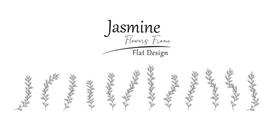 illustration of smooth curved jasmine flowers