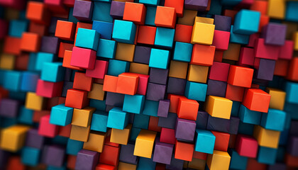 Fototapeta na wymiar Colorful block texture with central black frame mockup.generative ai