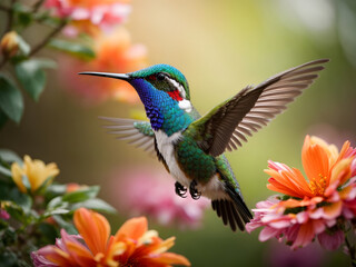 Fototapeta premium A close up of a hummingbird