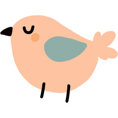 bird with vivid colors and a playful design.