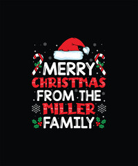 MERRY CHRISTMAS FROM THE MILLER FAMILY Pet t shirt design 