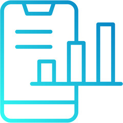 Mobile Bar Graph vector design icon . svg