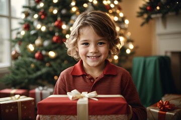 child with christmas gift