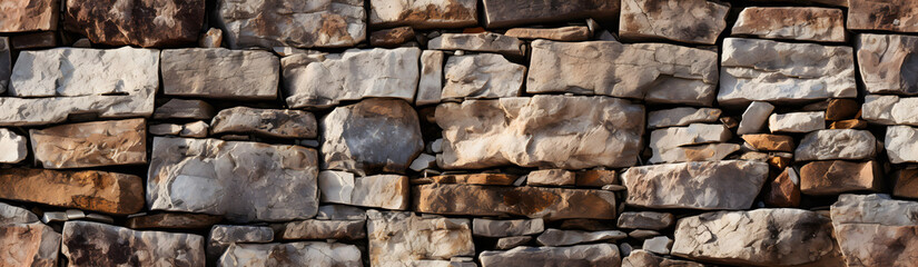 Large Stone Blocks In The Wall. Illustration On The Theme Of Textures And Materials. Generative AI