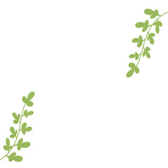 Frame Corners with Green Leaves or Foliage Vector Illustration