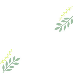 Frame Corners with Green Leaves or Foliage Vector Illustration