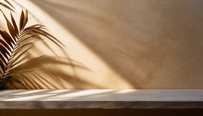Fototapeta na wymiar Backdrop Beauty: Aesthetic Mockup with Shadows