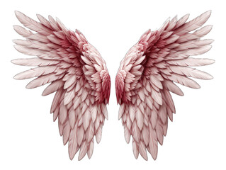 Cupid's Feathery Wings Isolated on Transparent or White Background, PNG