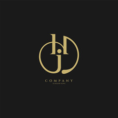 H, I, HI handwriting logo of initial signature