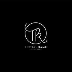 TK initial signature logo. Handwritten monogram vector