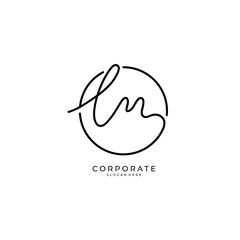 LN handwritten logo template. Initial signature vector