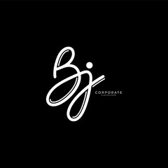 Handwritten BJ letter logo. Simple signature vector