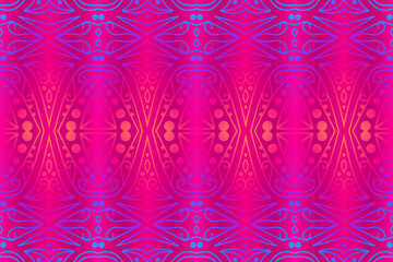 Luxurious colourful gradient mix pattern of modern Chinese oriental Java traditional classic borneo flowers circle flowers art