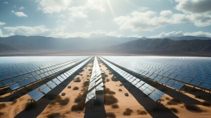 solar panels in the desert 