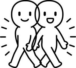 重なった2人の人物、分身