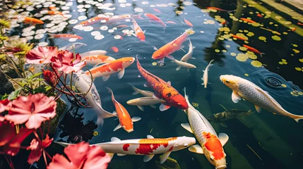Fotobehang koi fish in pond © Planetz