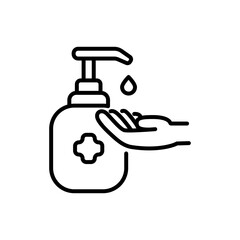 hand soap vector icon in line style