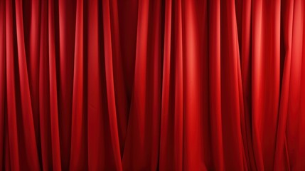 Red drapes hang gracefully, infusing the room with warmth