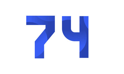 Blue Beach Number Modern Business Logo