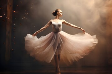 A graceful ballerina in a striking pose.
