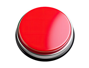 Round red button isolated on transparent background