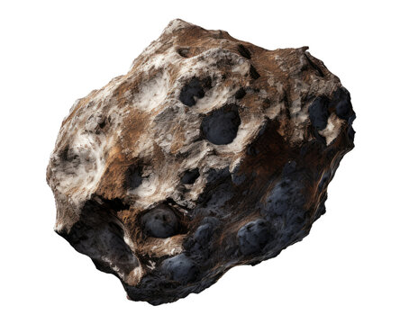 Big asteroid isolated on transparent background