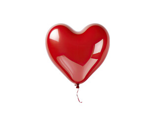 Floating Heart-shaped Balloon Isolated on Transparent or White Background, PNG