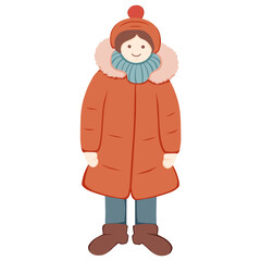 Children wear warm clothes in winter