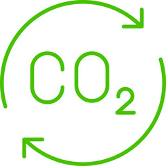 CO2 Recycling line icon illustration