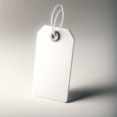 Blank White Label Tag with String Loop