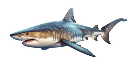 shark isolated on transparent background cutout